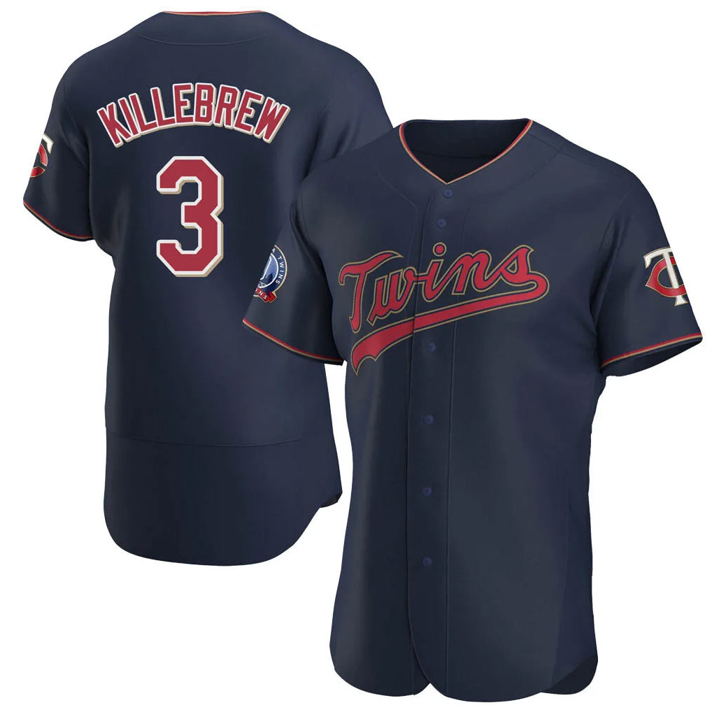 Ldoa M.Twins #3 Harmon Killebrew Player Navy 60th Home Limited Elite Stitched Jerseys