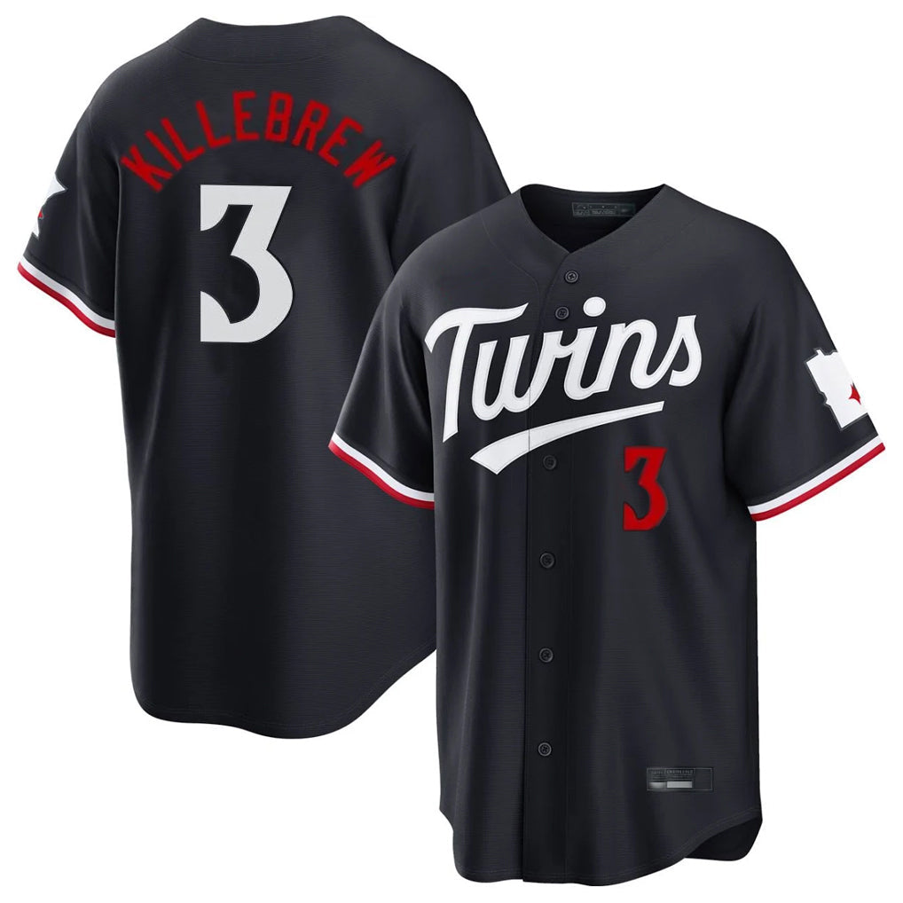 Ldoa M.Twins #3 Harmon Killebrew Player Navy Home Game Stitched Jerseys