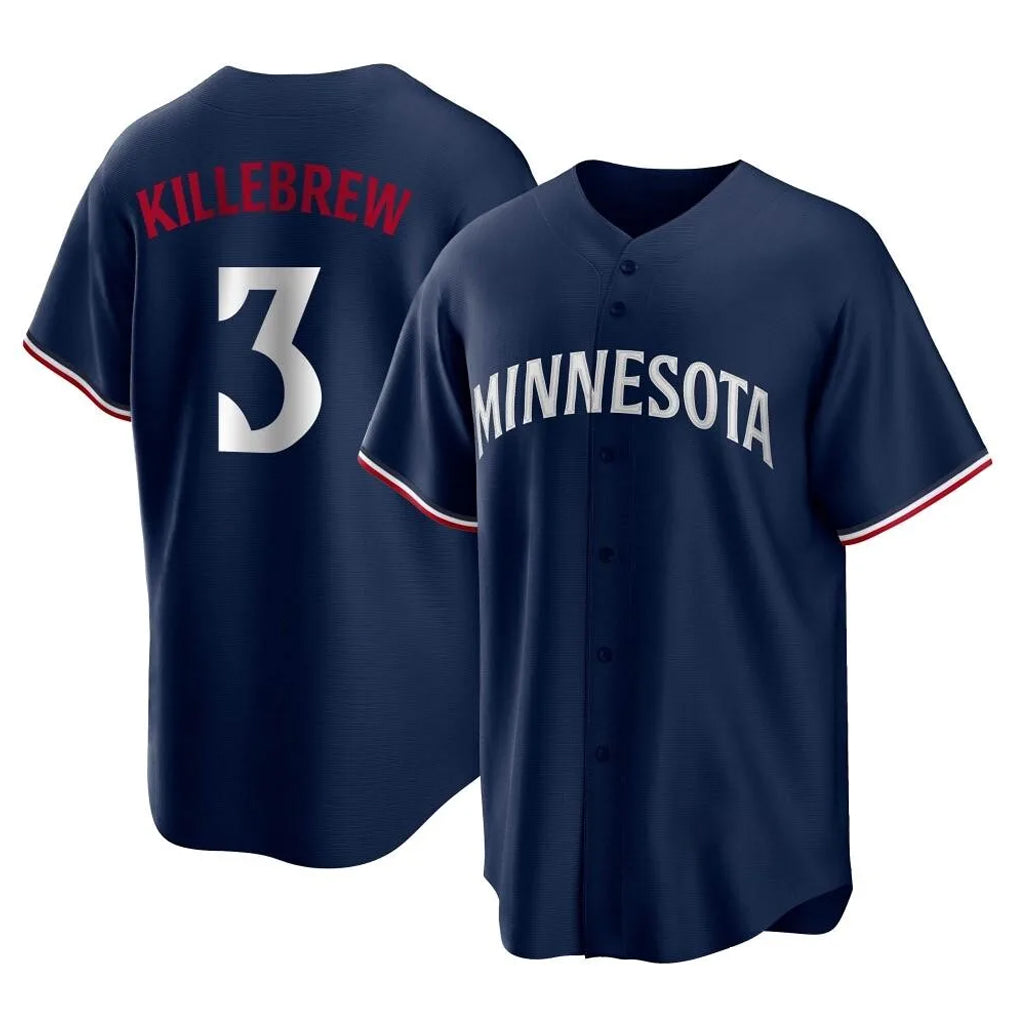 Ldoa M.Twins #3 Harmon Killebrew Player Navy Replica Alternate Home Stitched Jerseys