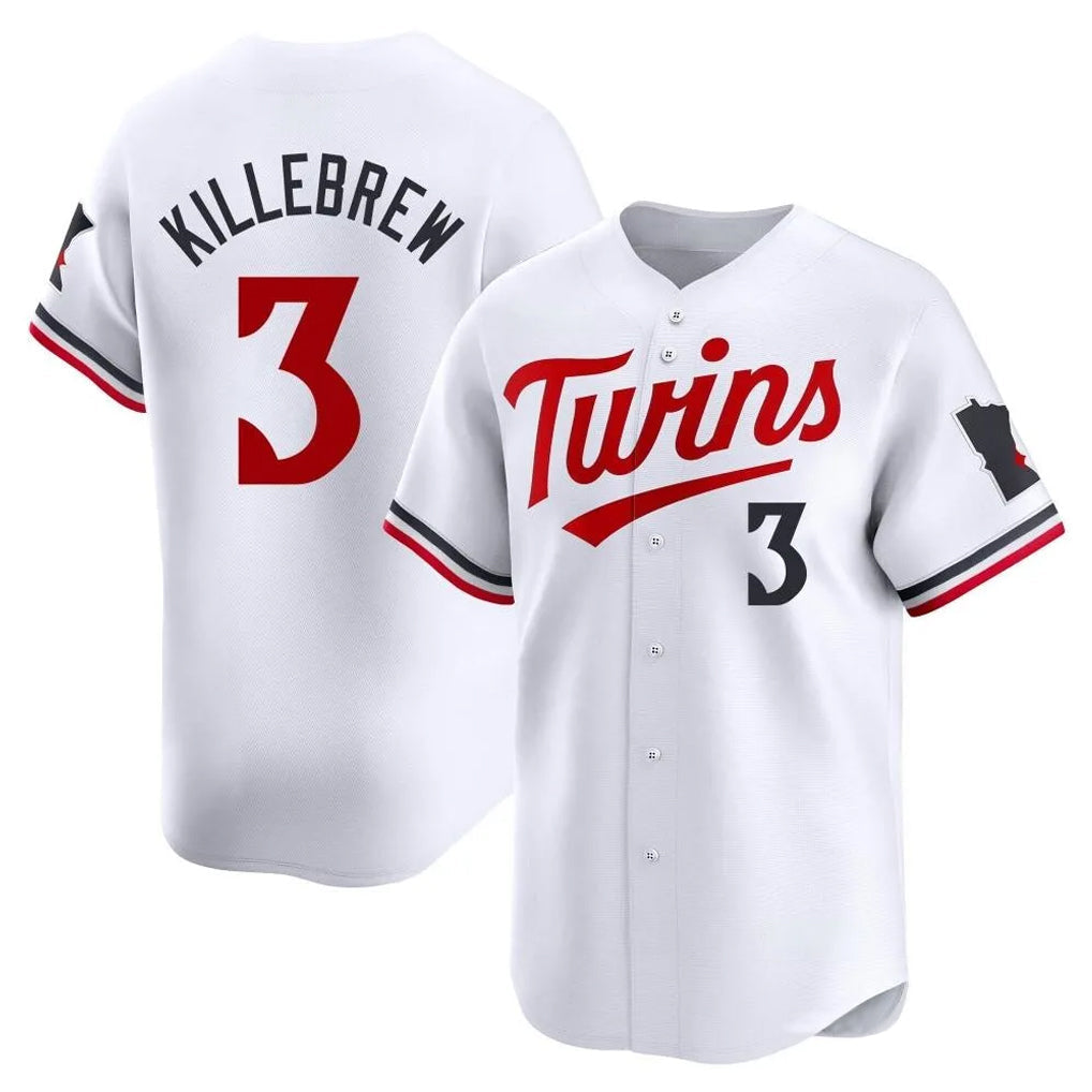 Ldoa M.Twins #3 Harmon Killebrew Player White Home Limited Stitched Jerseys
