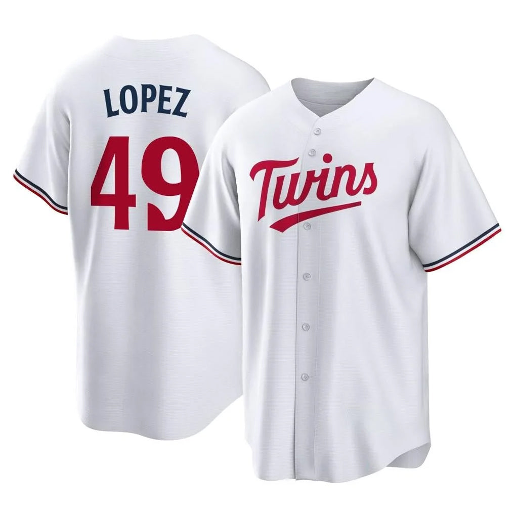 Ldoa M.Twins #49 Pablo Lopez Player White Home Game Stitched Jerseys