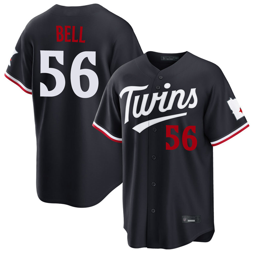 Ldoa M.Twins #56 Josh Bell Player Navy Home Game Stitched Jerseys