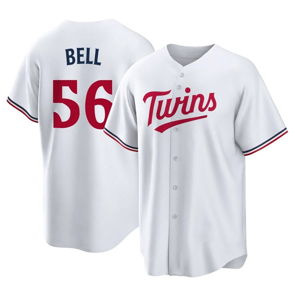Ldoa M.Twins #56 Josh Bell Player White Home Game Stitched Jerseys