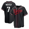 Ldoa M.Twins #7 Joe Mauer Player Black Fashion Out Home Limited Stitched Jerseys