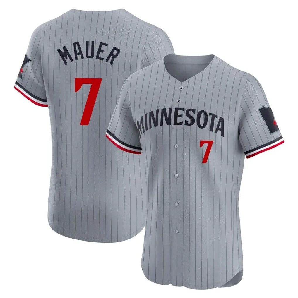 Ldoa M.Twins #7 Joe Mauer Player Gray Home Limited Elite Stitched Jerseys