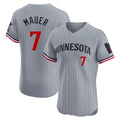 Ldoa M.Twins #7 Joe Mauer Player Gray Home Limited Elite Stitched Jerseys