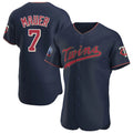 Ldoa M.Twins #7 Joe Mauer Player Navy 60th Home Limited Elite Stitched Jerseys