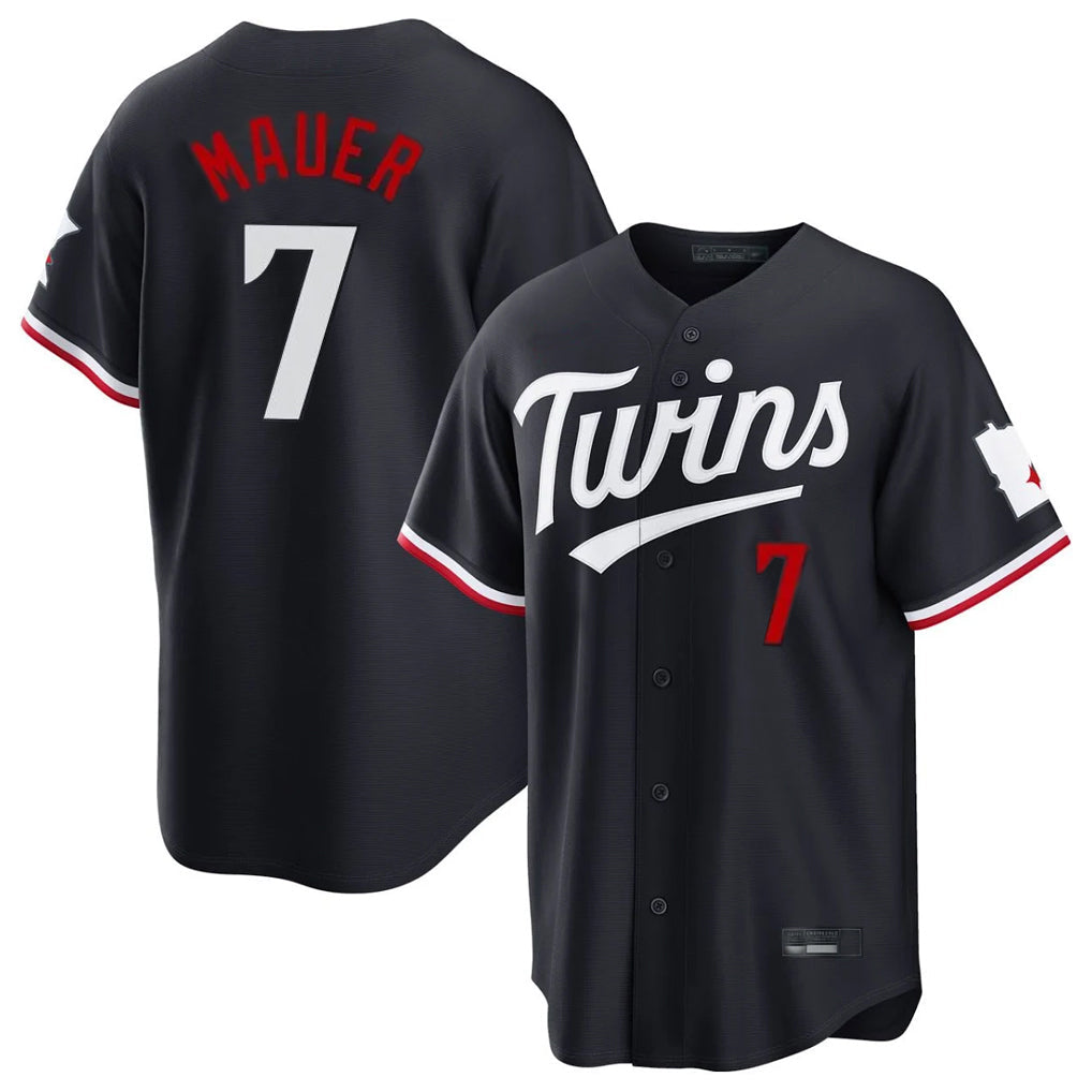 Ldoa M.Twins #7 Joe Mauer Player Navy Home Game Stitched Jerseys