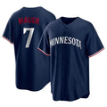 Ldoa M.Twins #7 Joe Mauer Player Navy Replica Alternate Home Stitched Jerseys