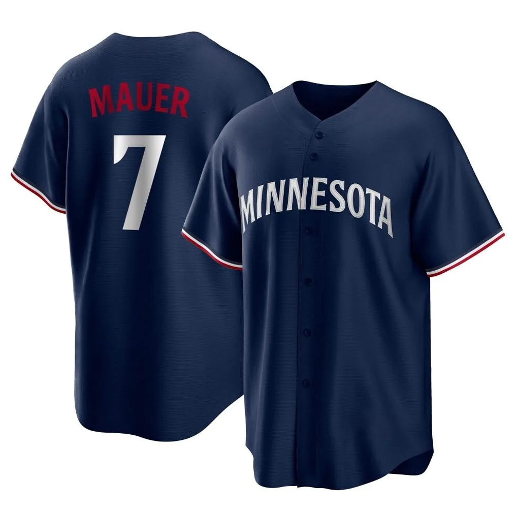 Ldoa M.Twins #7 Joe Mauer Player Navy Replica Alternate Home Stitched Jerseys