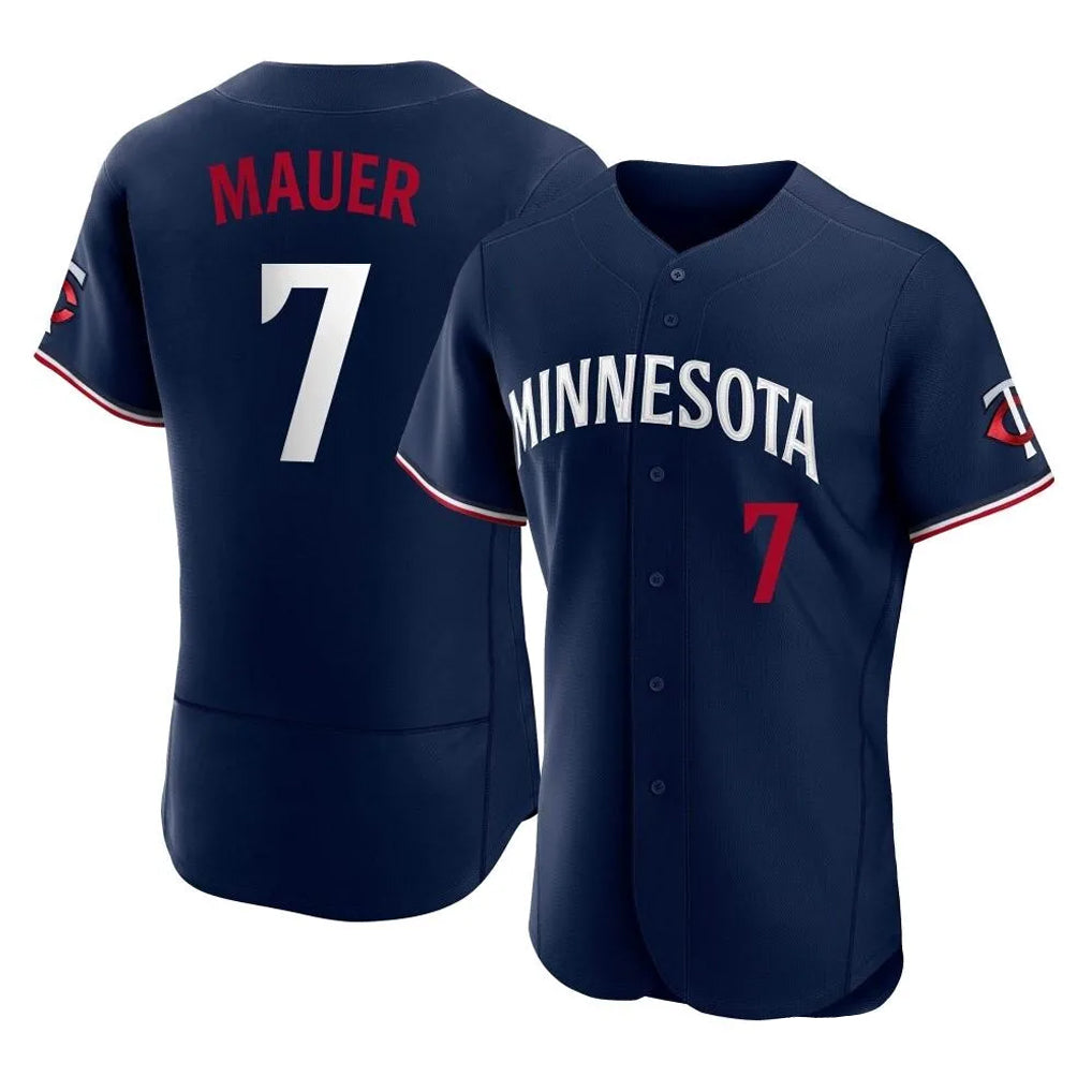 Ldoa M.Twins #7 Joe Mauer Player Navy Replica Home Limited Elite Stitched Jerseys