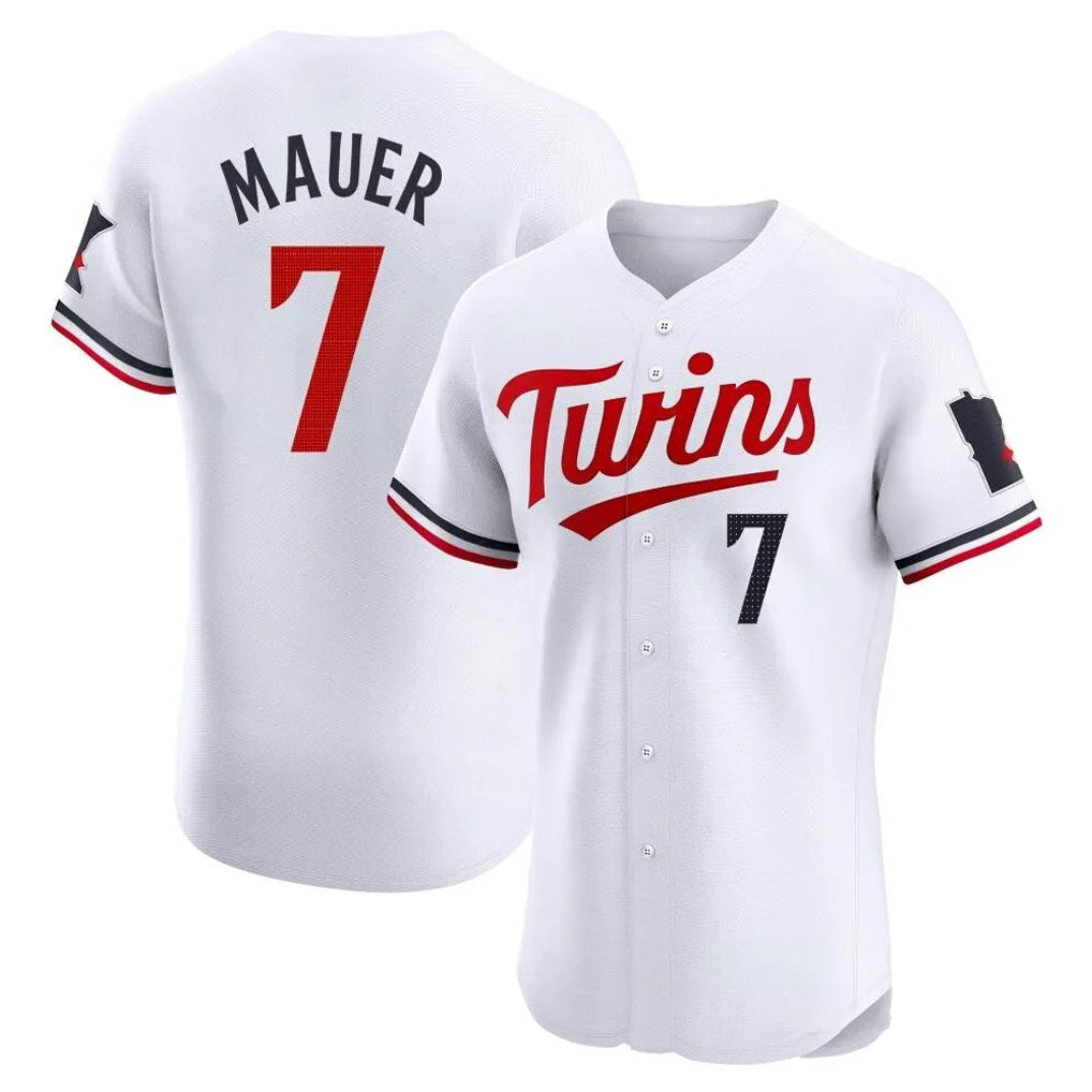 Ldoa M.Twins #7 Joe Mauer Player White Home Limited Elite Stitched Jerseys