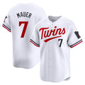 Ldoa M.Twins #7 Joe Mauer Player White Home Limited Stitched Jerseys