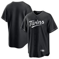 Ldoa Minnesota Twins Blank Player Black Home Game Stitched Jerseys
