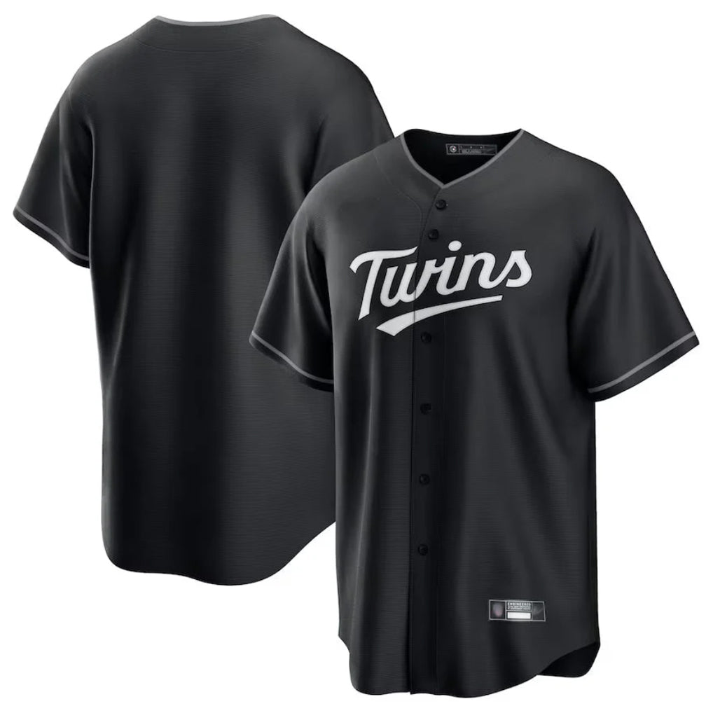 Ldoa Minnesota Twins Blank Player Black Home Game Stitched Jerseys