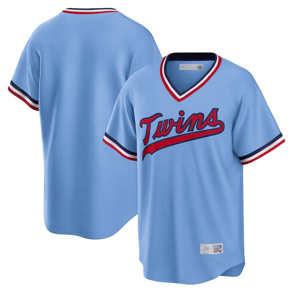 Ldoa Minnesota Twins Blank Player Light Blue Road Cooperstown Collection T-shirt Stitched Jerseys