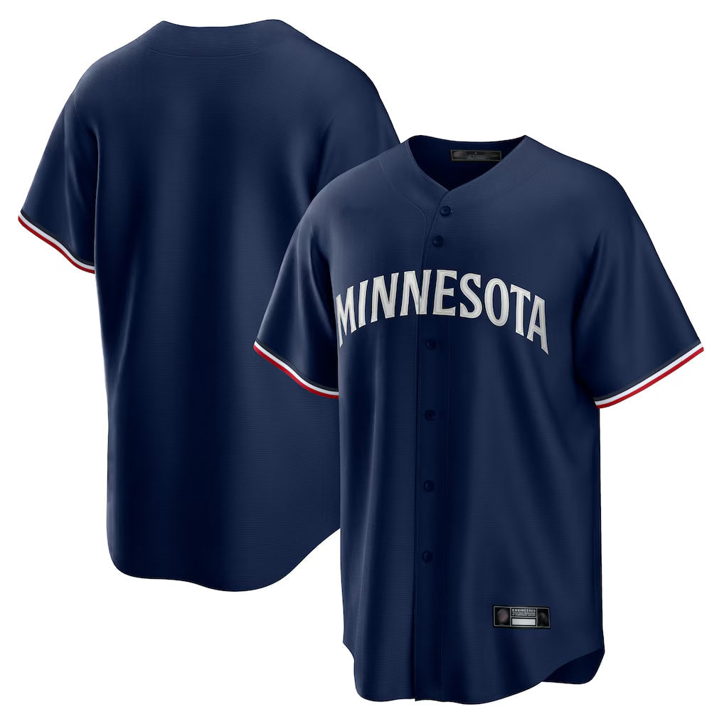 Ldoa Minnesota Twins Blank Player Navy Replica Alternate Home Stitched Jerseys