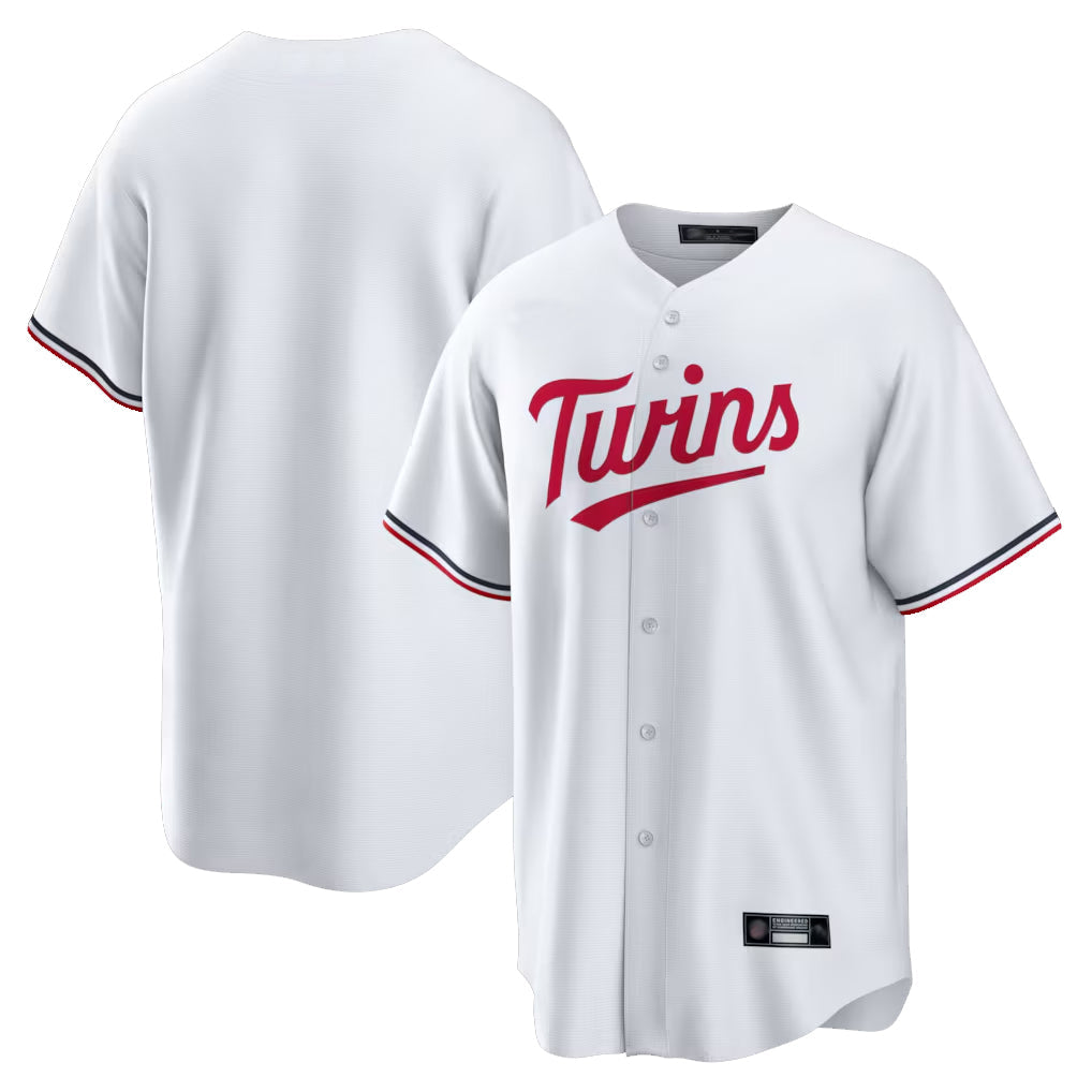 Ldoa Minnesota Twins Blank Player White Home Game Stitched Jerseys