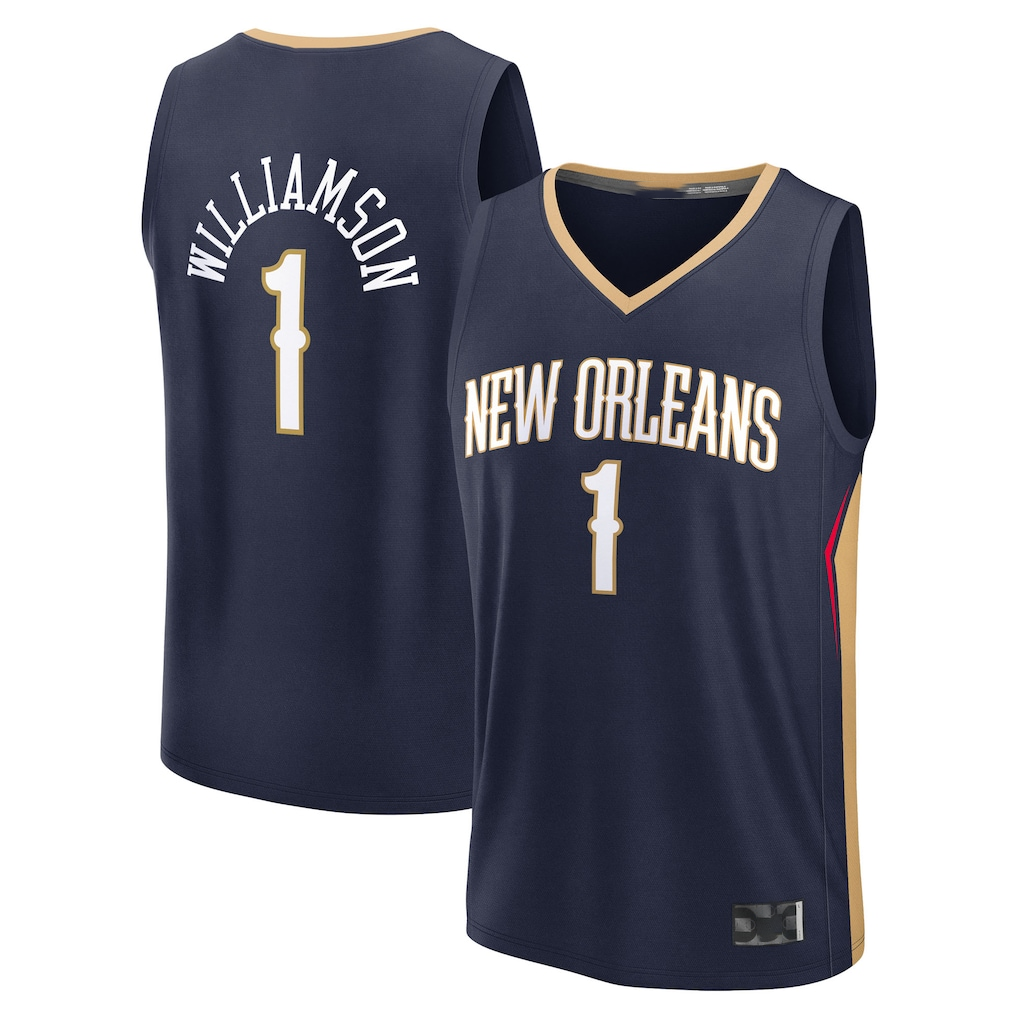 Ldoa NO.Pelicans #1 Zion Williamson Navy Fast Break Replica Player Stitched Jerseys- Icon Edition