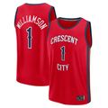 Ldoa NO.Pelicans #1 Zion Williamson Red Fast Break Replica Player Stitched Jerseys- Statement Edition