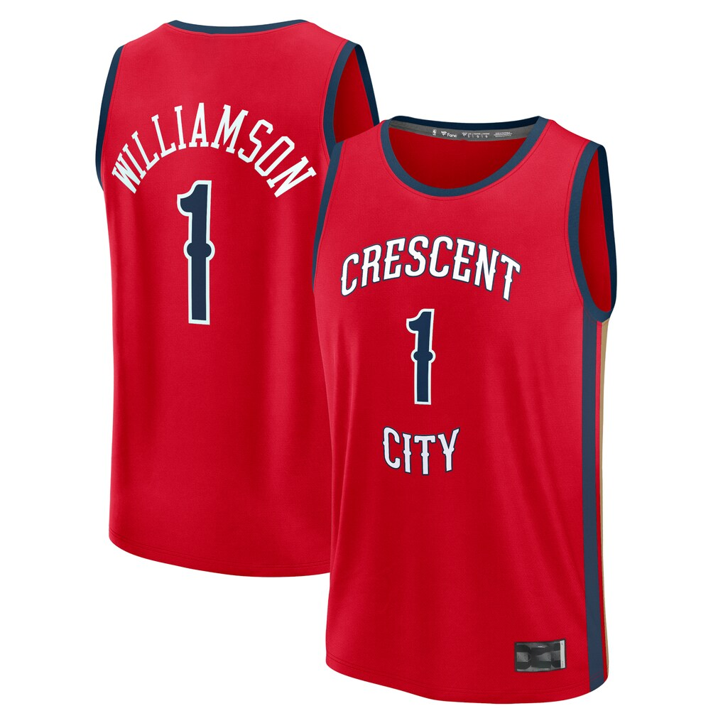 Ldoa NO.Pelicans #1 Zion Williamson Red Fast Break Replica Player Stitched Jerseys- Statement Edition