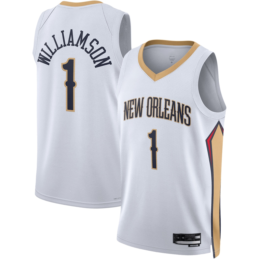 Ldoa NO.Pelicans #1 Zion Williamson White Swingman Stitched Jerseys- Association Edition