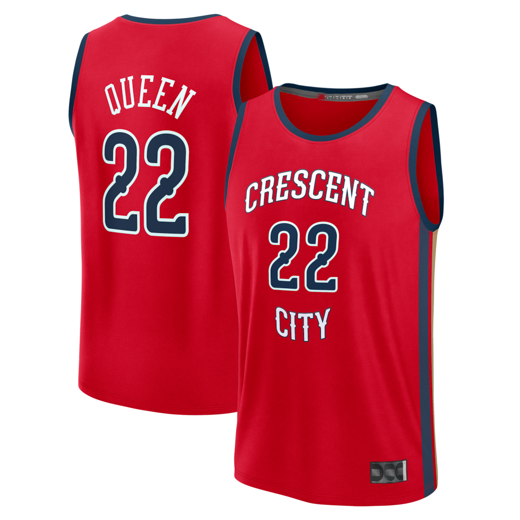 Ldoa NO.Pelicans #22 Derik Queen Red Fast Break Replica Player Stitched Jerseys- Statement Edition