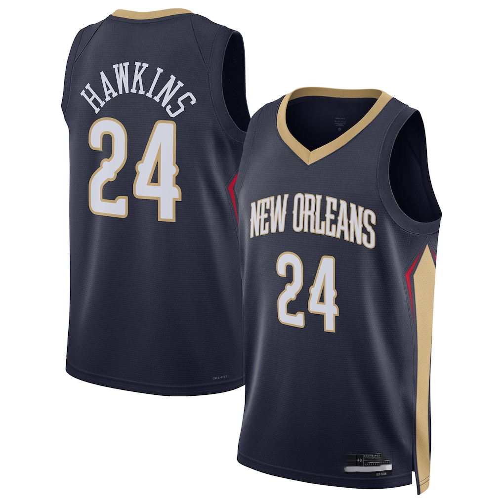 Ldoa NO.Pelicans #24 Jordan Hawkins Navy Swingman Stitched Jerseys- Icon Edition