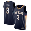 Ldoa NO.Pelicans #3 Jordan Poole Navy Swingman Stitched Jerseys- Icon Edition
