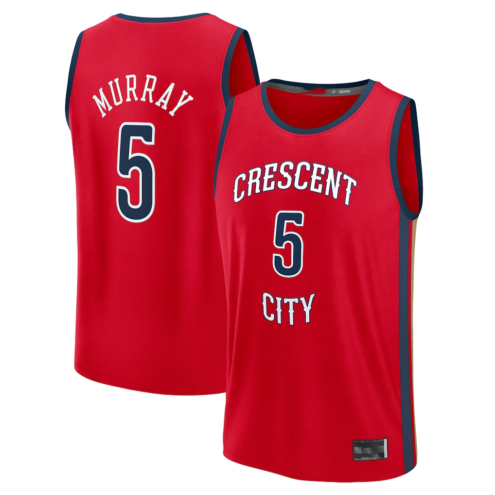 Ldoa NO.Pelicans #5 Dejounte Murray Red Fast Break Replica Player Stitched Jerseys- Statement Edition