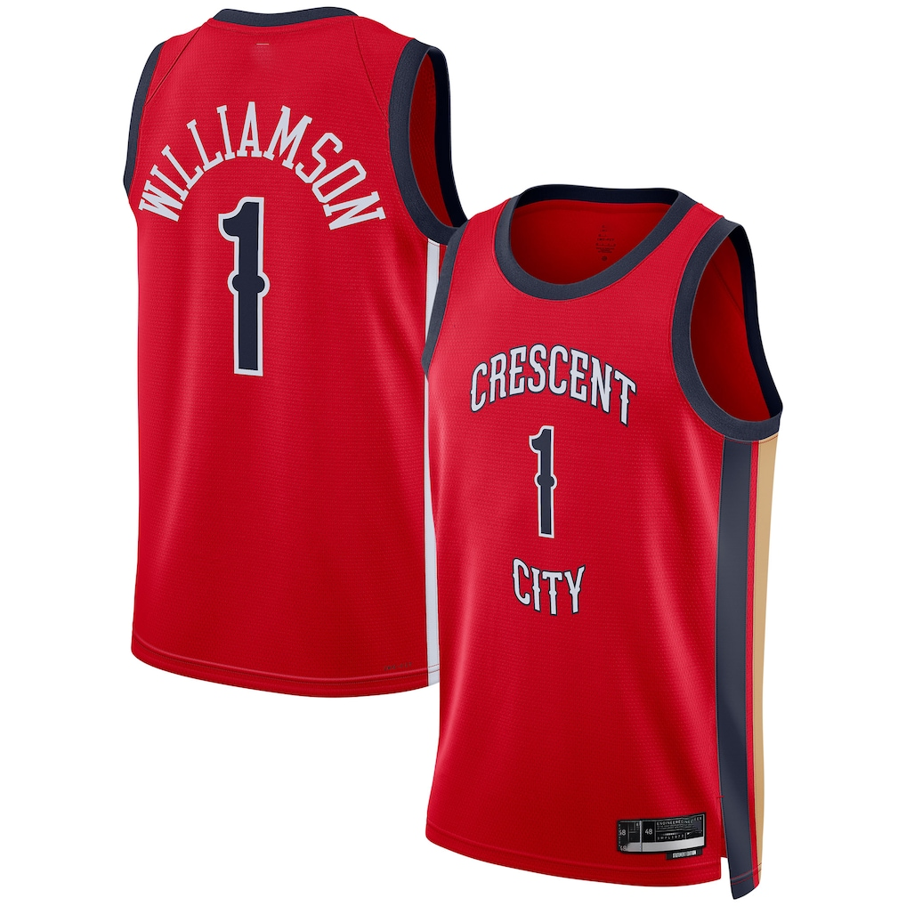 Ldoa NO.Pelicans #1 Zion Williamson Red Swingman Stitched Jerseys- Statement Edition