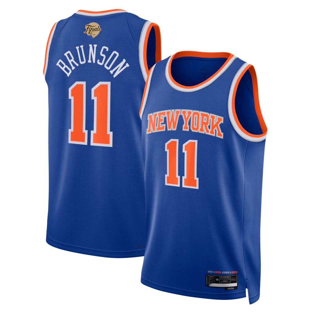 Ldoa NY.Knicks #11 Jalen Brunson  Blue 2026  Finals Patch Swingman Jerseys - Icon Edition