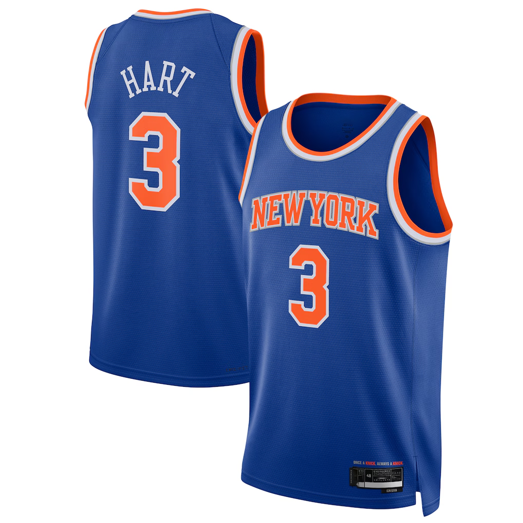 Ldoa NY.Knicks #3 Josh Hart Blue Swingman Player Jerseys - Icon Edition