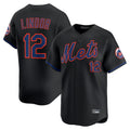 Ldoa NY.Mets #12 Francisco Lindor Player Black Alternate Home Limited Stitched Jerseys
