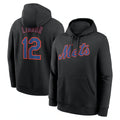 Ldoa NY.Mets #12 Francisco Lindor Player Black Club Pullover Hoodie Game Stitched Jerseys