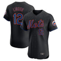 Ldoa NY.Mets #12 Francisco Lindor Player Black Home Limited Elite Stitched Jerseys