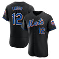 Ldoa NY.Mets #12 Francisco Lindor Player Black Replica Home Limited Elite Stitched Jerseys