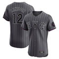 Ldoa NY.Mets #12 Francisco Lindor Player Gray City Connect Limited Elite Home Stitched Jerseys