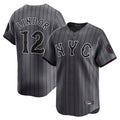 Ldoa NY.Mets #12 Francisco Lindor Player Gray City Connect Limited Stitched Jerseys
