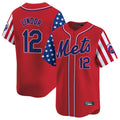 Ldoa NY.Mets #12 Francisco Lindor Player Red 2025 Independence Day Vapor Premier Limited  Stitched Jerseys