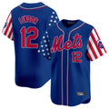 Ldoa NY.Mets #12 Francisco Lindor Player Royal 2025 Independence Day Vapor Premier Limited  Stitched Jerseys