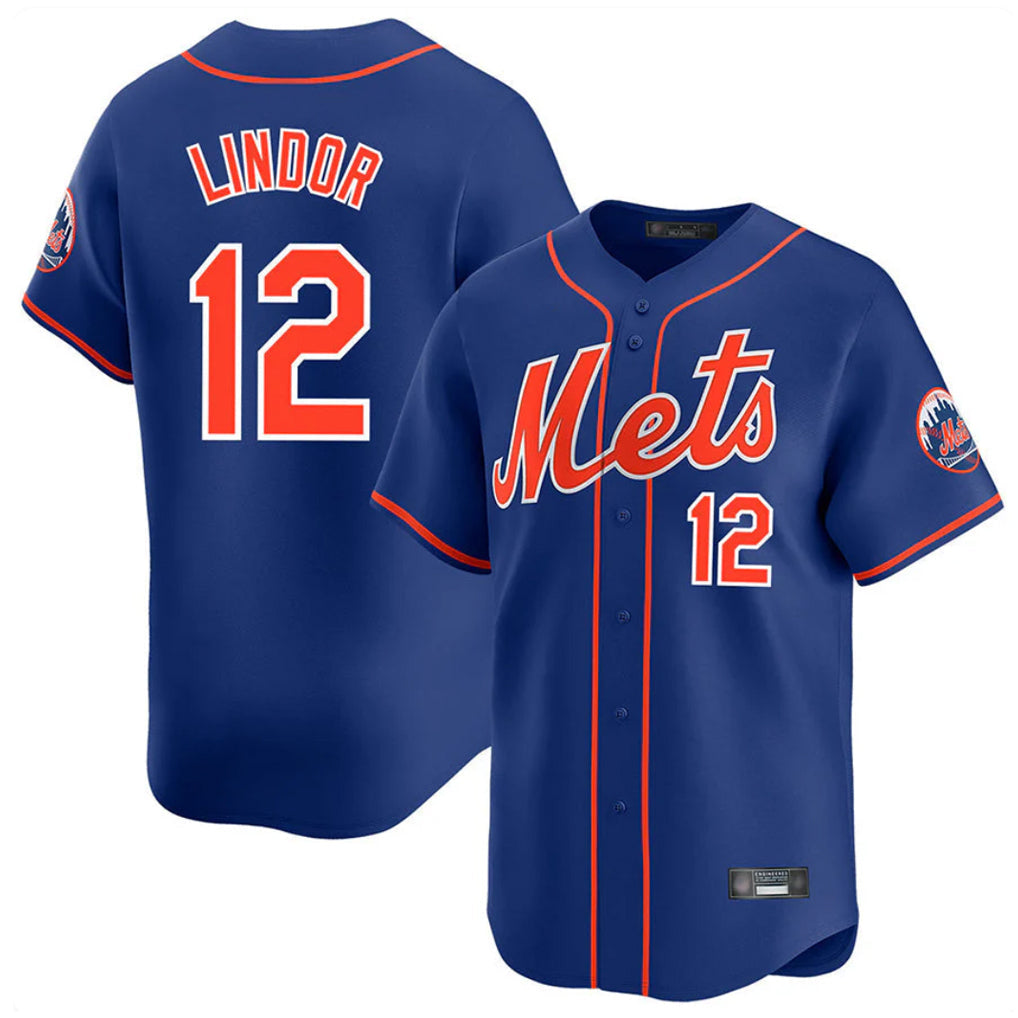 Ldoa NY.Mets #12 Francisco Lindor Player Royal Home Limited Stitched Jerseys