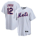 Ldoa NY.Mets #12 Francisco Lindor Player White Home Game Stitched Jerseys
