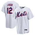 Ldoa NY.Mets #12 Francisco Lindor Player White Home Replica Stitched Jerseys