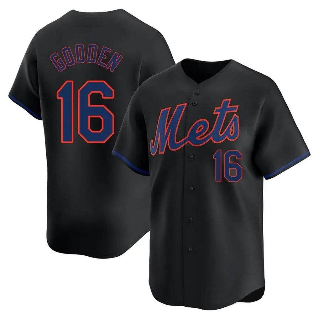 Ldoa NY.Mets #16 Dwight Gooden Player Black Alternate Home Limited Stitched Jerseys