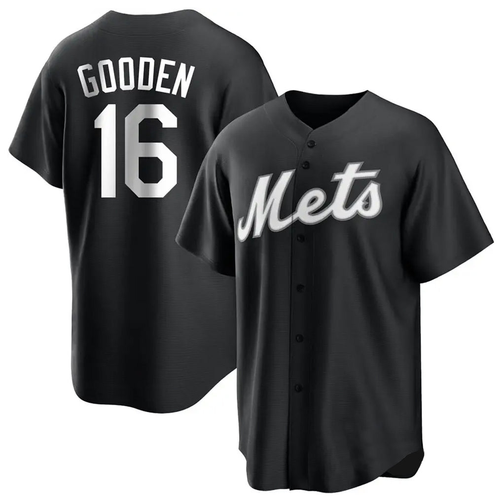 Ldoa NY.Mets #16 Dwight Gooden Player Black Home Game Stitched Jerseys