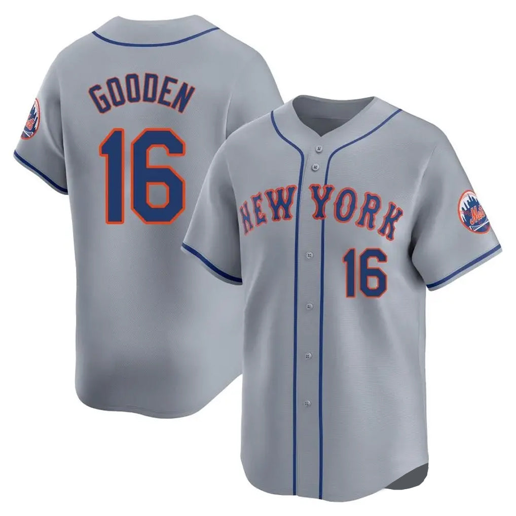 Ldoa NY.Mets #16 Dwight Gooden Player Gray Road Limited Home Stitched Jerseys