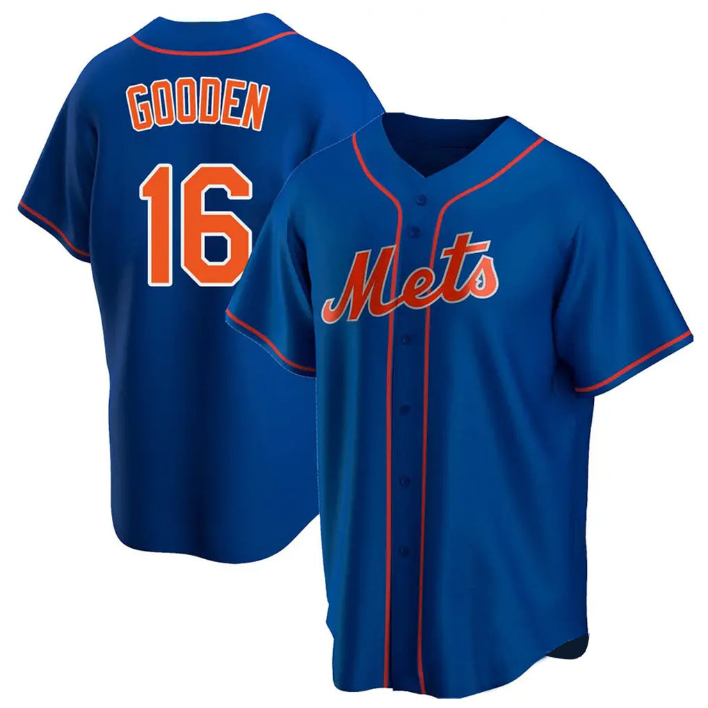 Ldoa NY.Mets #16 Dwight Gooden Player Royal Home Game Stitched Jerseys