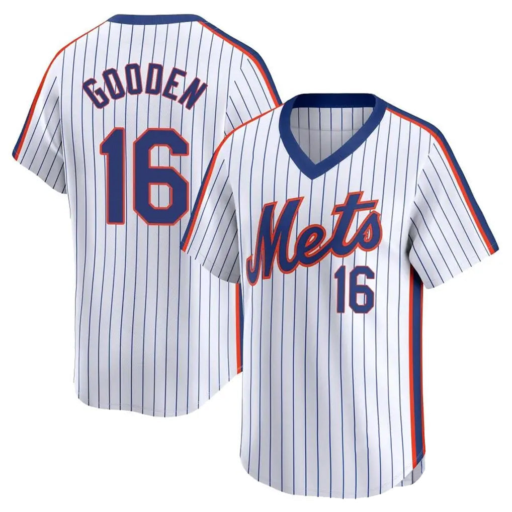 Ldoa NY.Mets #16 Dwight Gooden Player White Cooperstown Collection T-shirt Game Stitched Jerseys