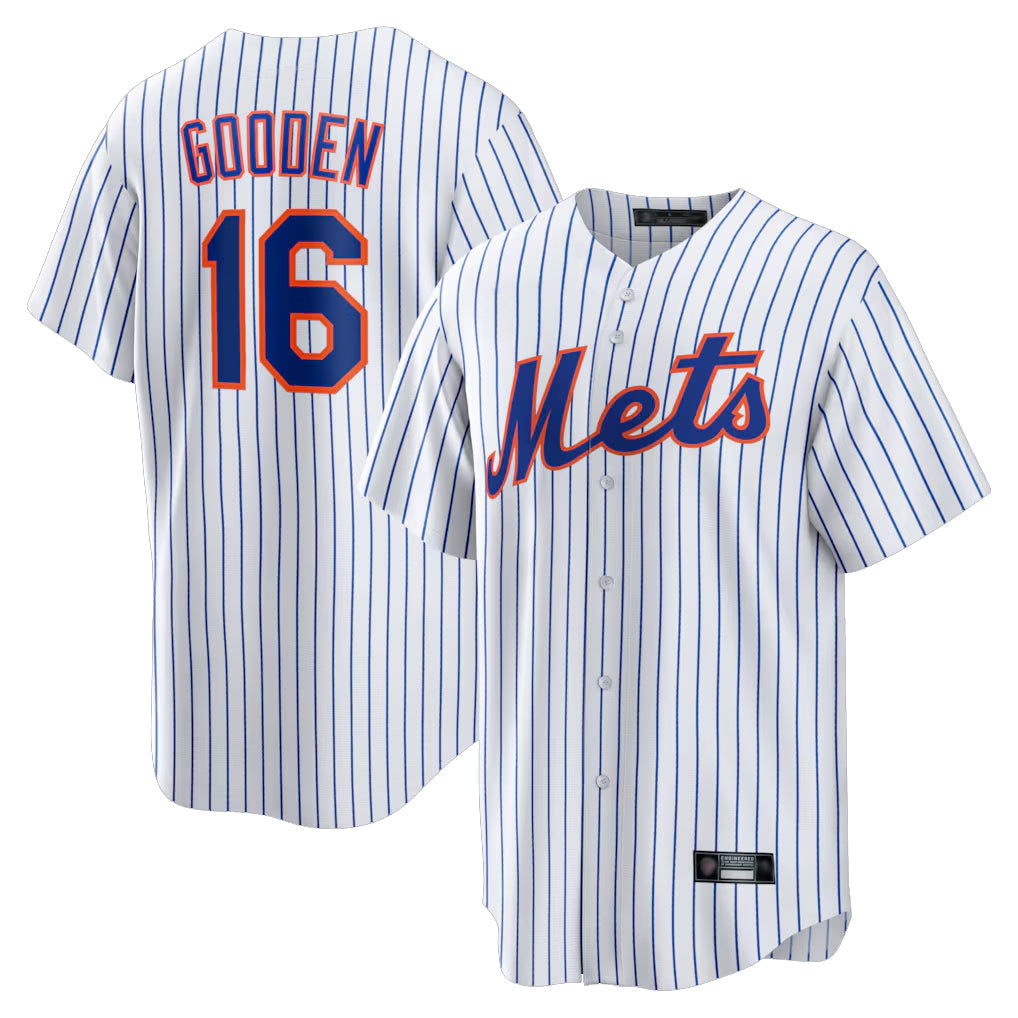 Ldoa NY.Mets #16 Dwight Gooden Player White Home Replica Stitched Jerseys